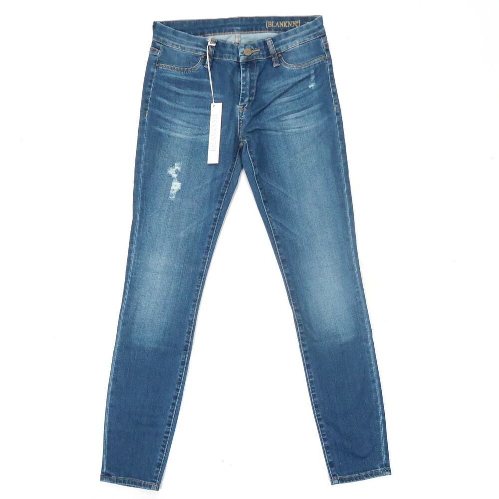 Blank NYC Spray on Medium Wash Super Skinny Stretch Jeans Size 27 NWT $98